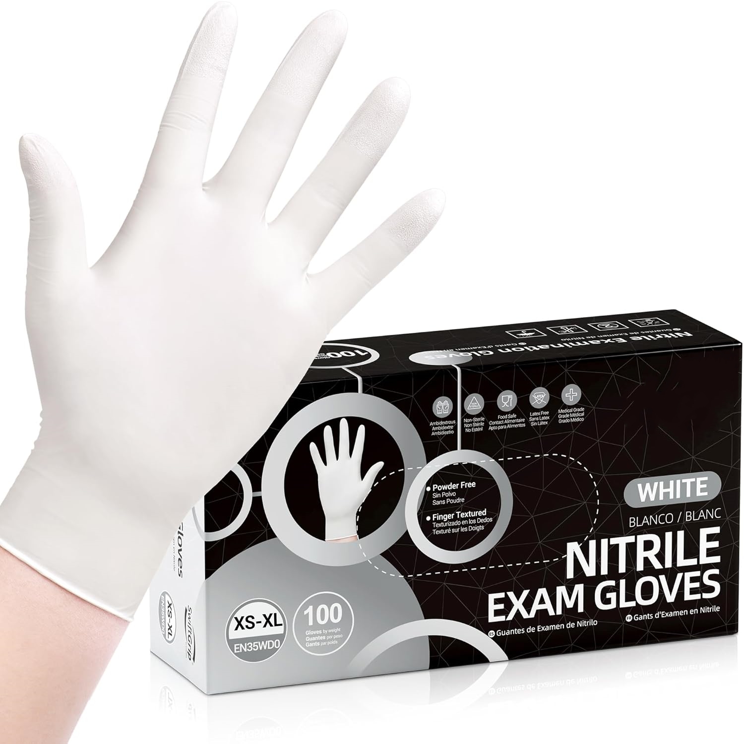 Medical Gloves - 100 قطعة من قفازات النتريل التي