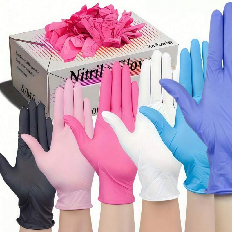 Medical Gloves - 100 قطعة قفازات النتريل القابل للتصرف
