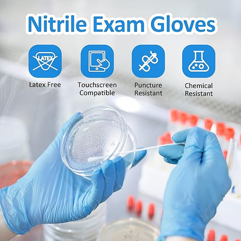 Medical Gloves - قفازات نيتريل زرقاء طبية، عبوة من