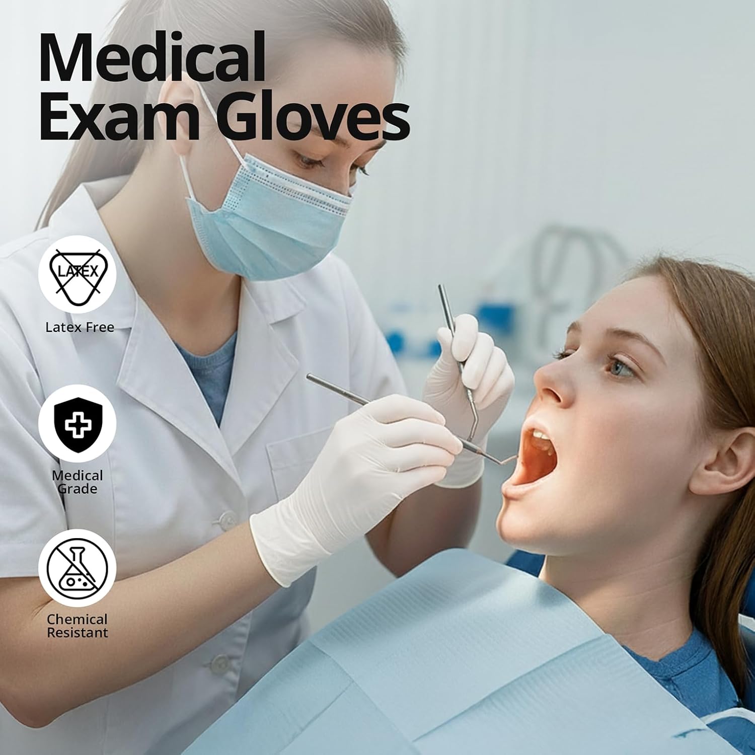 قفازات نتريل بيضاء متينة، مقاو - مراجعة Medical Gloves وسعره