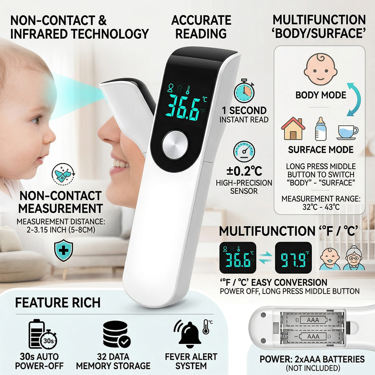 مقياس حرارة طبي للجبهة، جهاز ق - مراجعة Pulse Oximeter وسعره